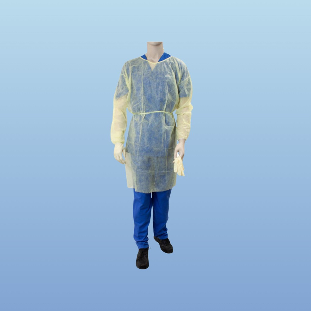 RightCare Disposable Isolation Gown Non-Medical 25gsm, Medium/Large,  Yellow, Open Back with Elastic Cuffs, Case of 100 - Amazon.com